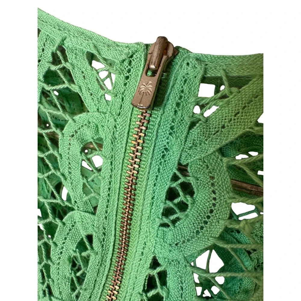 Lilly Pulitzer Green Lace‎ Shift Dress Sleeveless Scoop Neck Back Zip Small